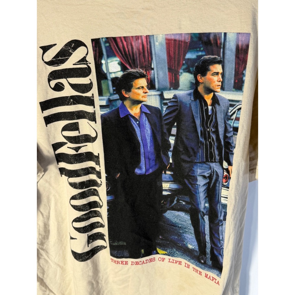 Shoe Palace Goodfellas Movie Graphic T-Shirt Tan Large Mafia Film Tee